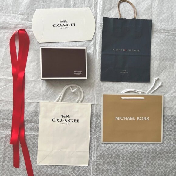 Mixed Lot Designer Paper Shopping Bags Coach Michael Kors Tommy Hilfiger - Picture 3 of 3